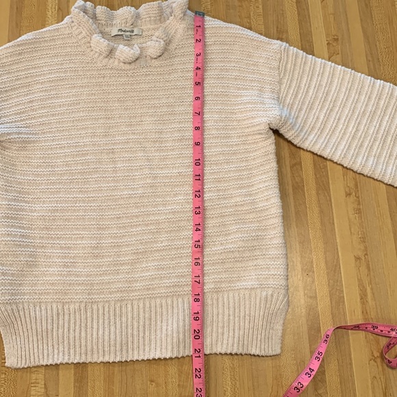 Madewell Ruffleneck  Pullover Sweater in Cotton Merino Yarn Size XXS - Picture 11 of 11